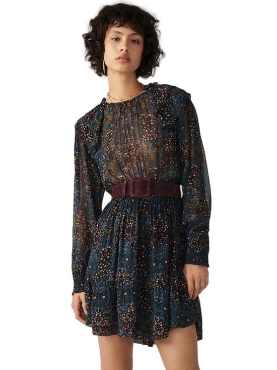 ba&sh Dresses & Skirts - ba&sh Presley Floral Ruffle Mini Dress Long Sleeve Boho Romantic